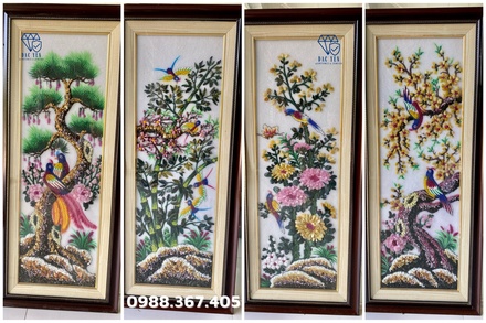 Bộ tranh tứ quý Tùng - Trúc - Cúc - Mai