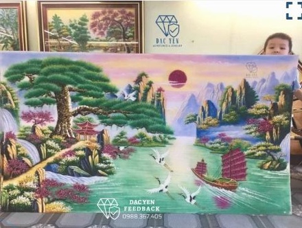 Tranh đá quý Sơn Thủy Hữu Tình