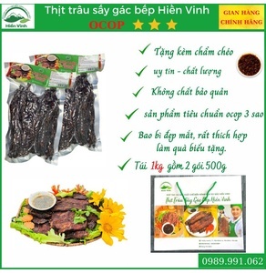 Thịt trâu sấy gác bếp Hiền Vinh