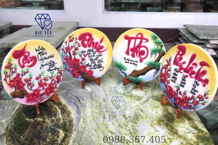 Tranh đá quý để bàn chữ Phúc