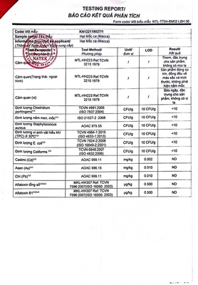 Nhân dinh dưỡng Macca hạnh phúc