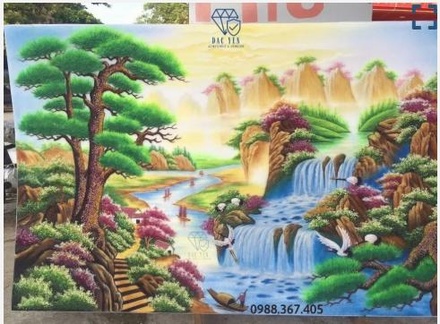 Tranh đá quý Sơn Thủy Hữu Tình