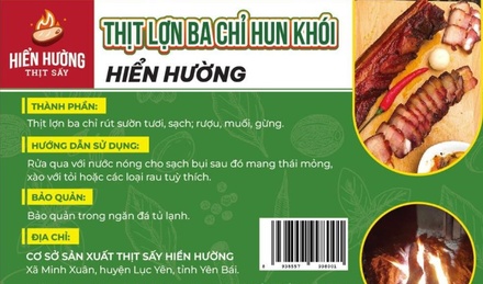 Thịt lợn ba chỉ hun khói Hiển Hường