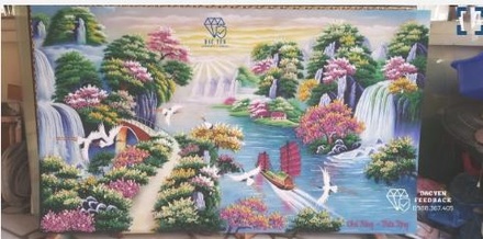 Tranh đá quý Sơn Thủy Hữu Tình