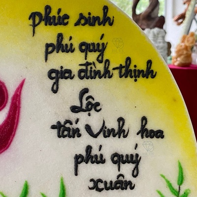 Tranh đá quý để bàn chữ Phúc